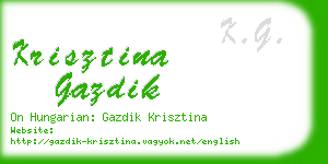 krisztina gazdik business card